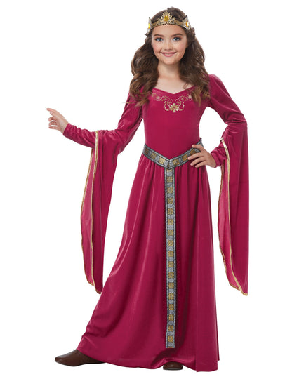 Médieval princezná kostým Velvet Pink Girl