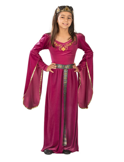 Médieval princezná kostým Velvet Pink Girl