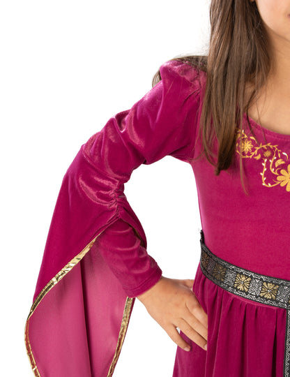 Médieval princezná kostým Velvet Pink Girl