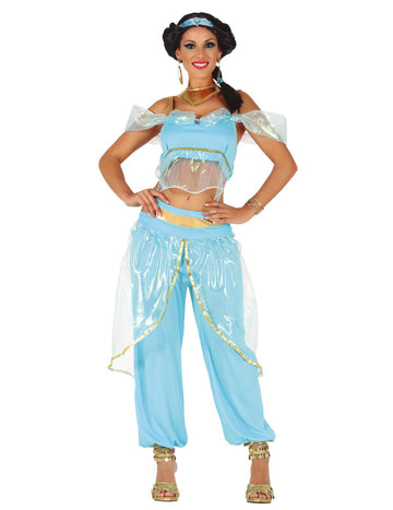 Dámska modrá orientálna princezná kostým