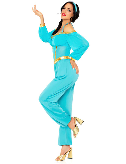 Dámsky kostým orientálnej princeznej v modro-zlatom prevedení