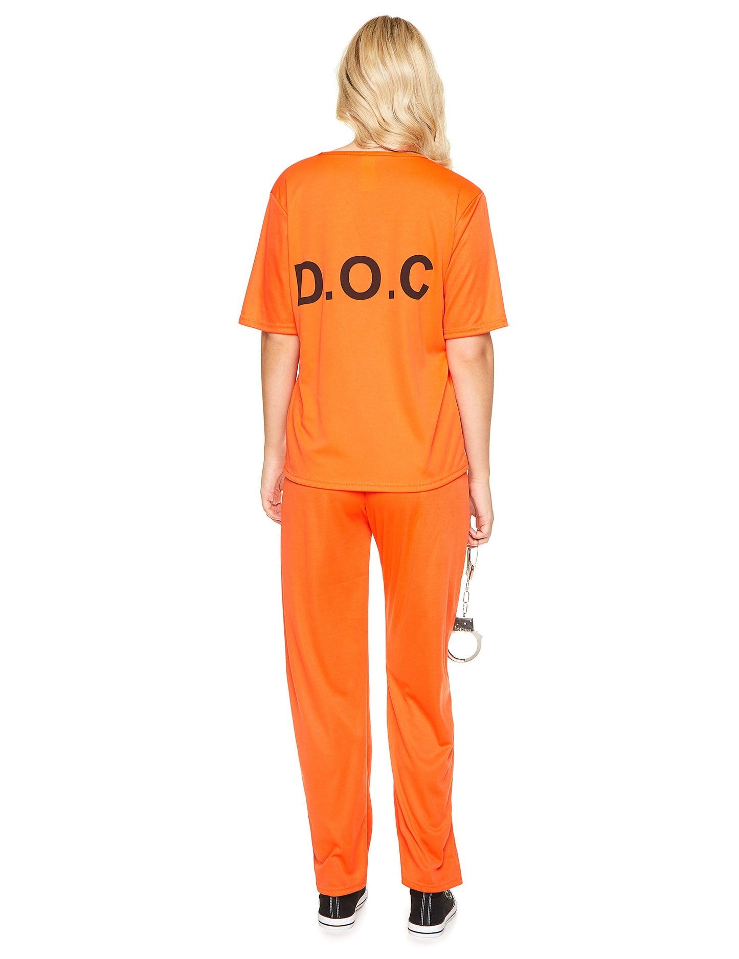 Vue de dos du déguisement de prisonnière pour femme