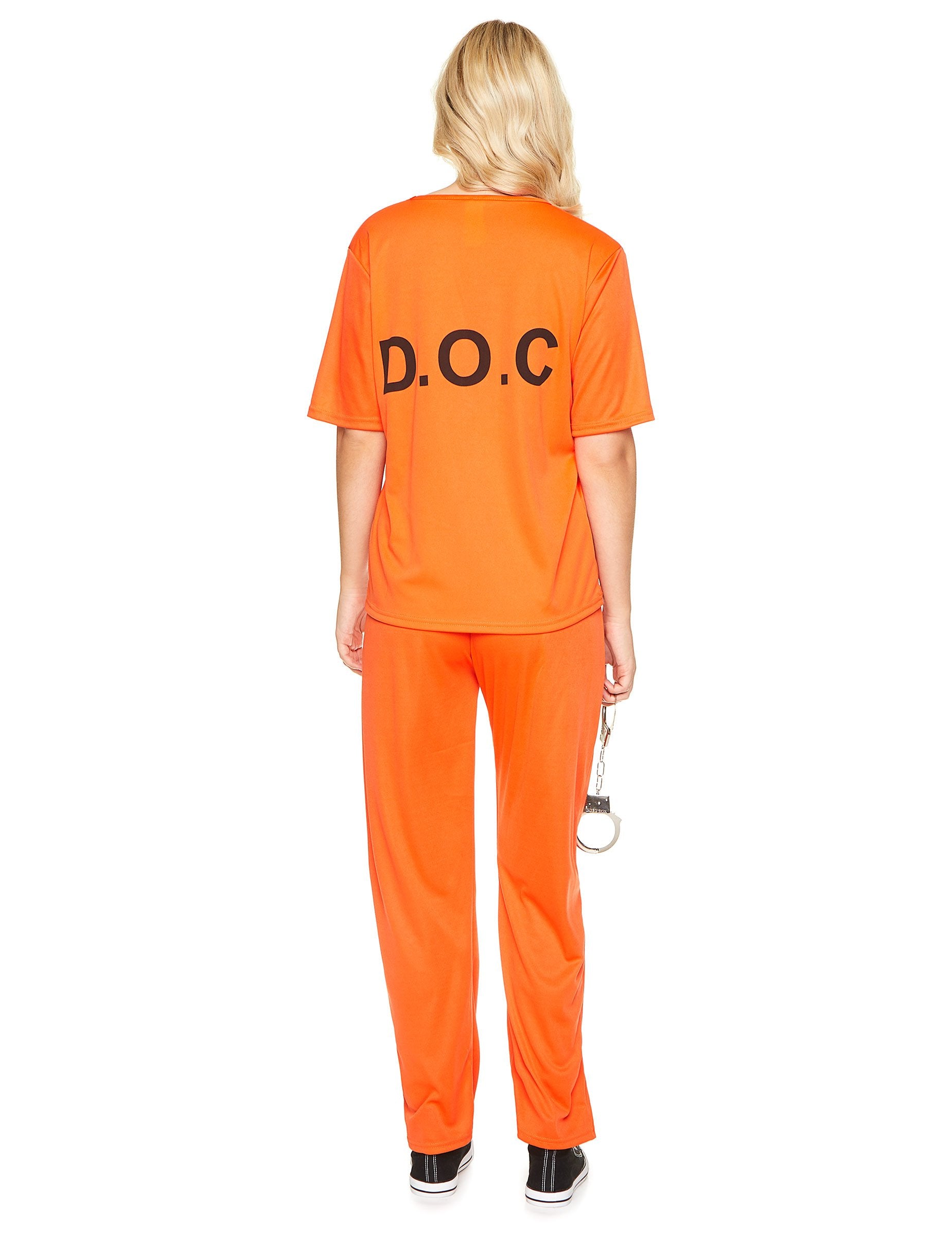 Vue de dos du déguisement de prisonnière pour femme