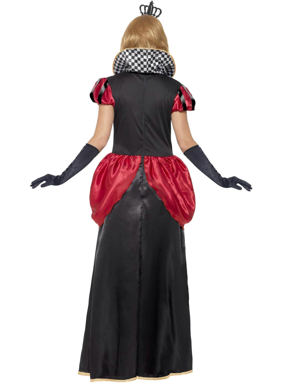 Pohľad zozadu na dlhý kostým srdcová kráľovná