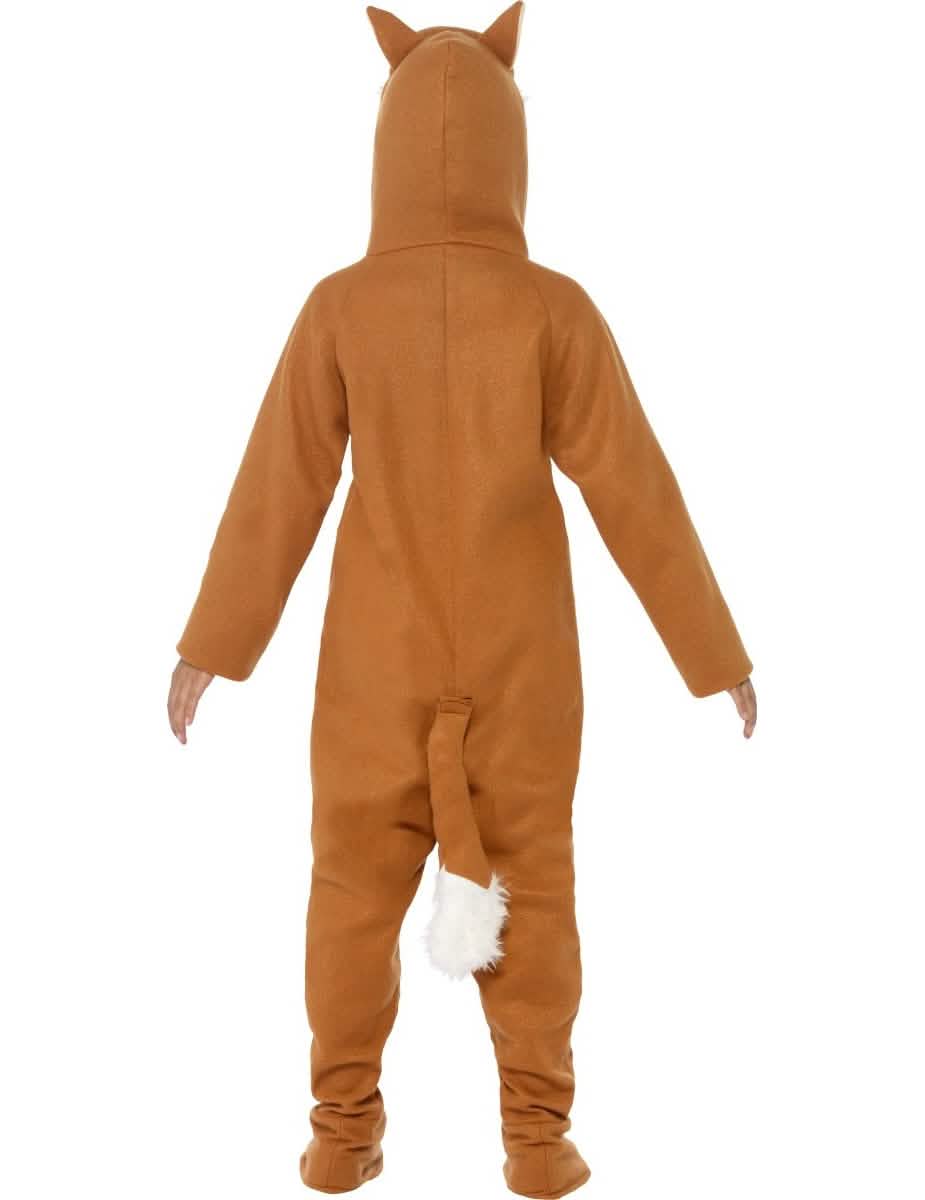 Pohľad zozadu na kostým kombinézu líšky