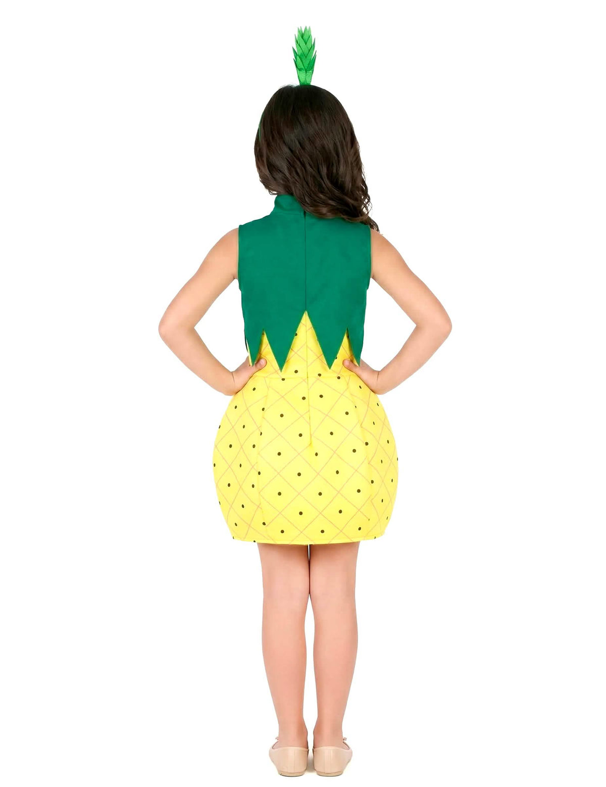Pohľad zozadu na kostým šiat ananás