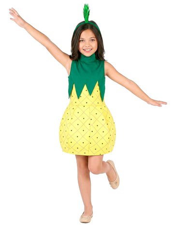 Dievčenské ananásové šaty kostým