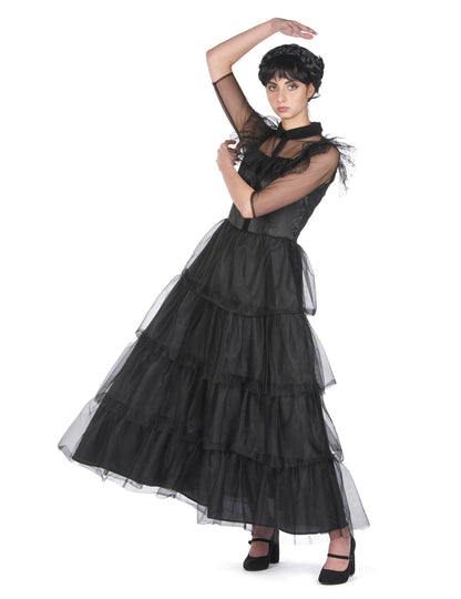 Čierna gotická gotická guľôčková šaty