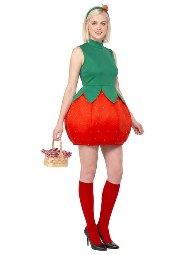 Dámske jahodové šaty kostým