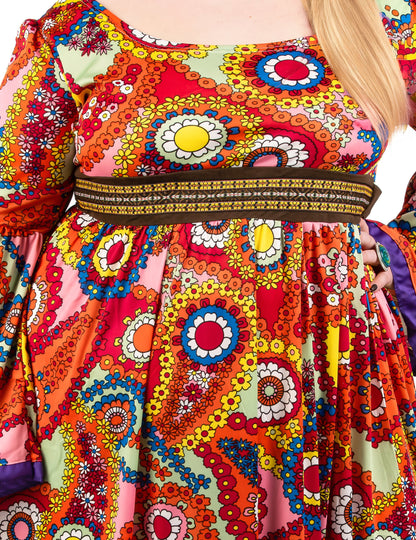 Déguisement robe hippie grande taille femme