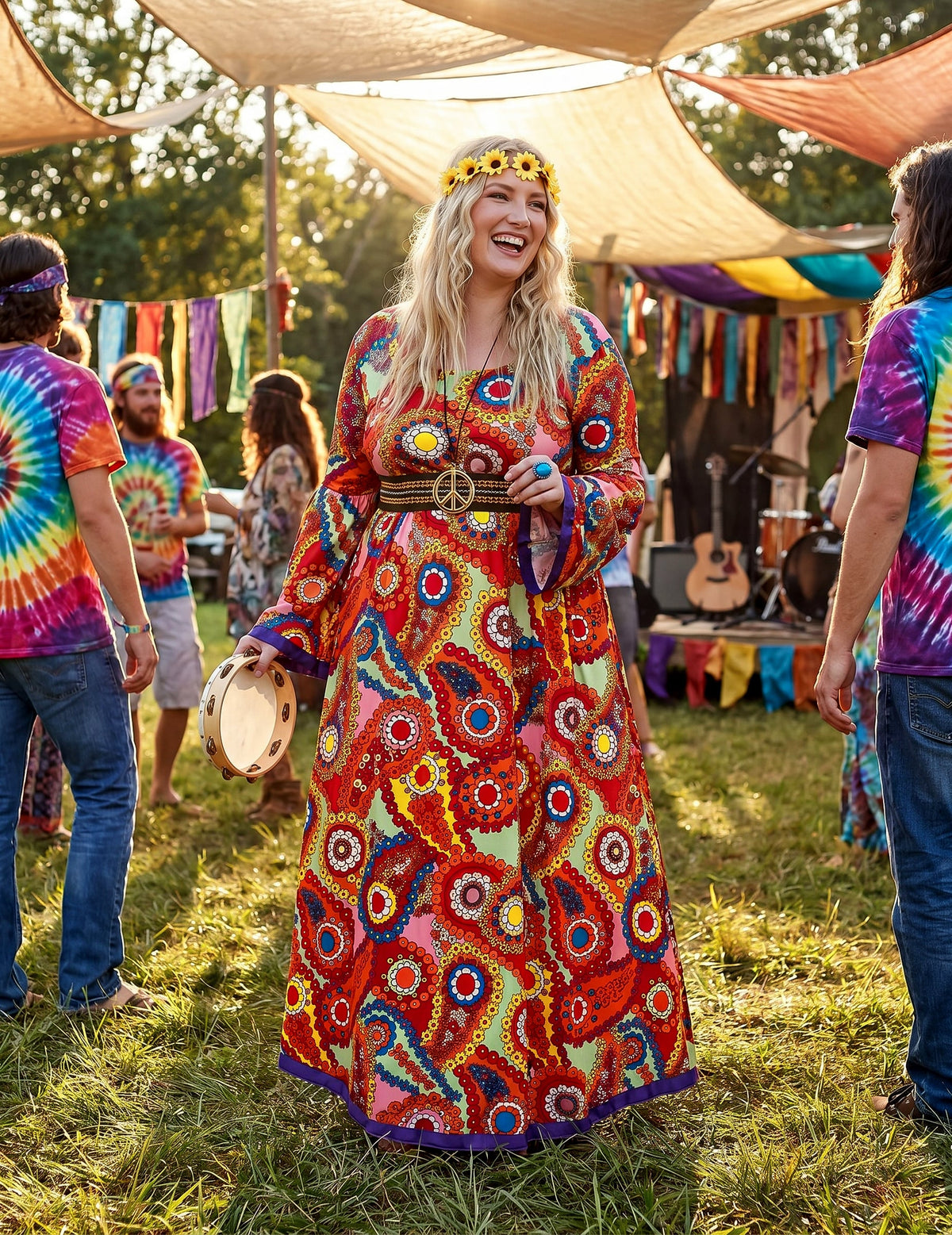 Kostým pre hippie veľkú veľkosť