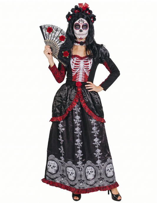 Dia los Muertos ženské dlhé šaty maskovanie maskovania