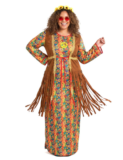 Dlhé kostýmy hippie s strapcami plus veľkosť pre ženy