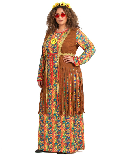 Dlhé kostýmy hippie s strapcami plus veľkosť pre ženy