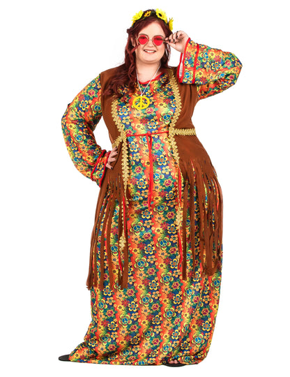Dlhé kostýmy hippie s strapcami plus veľkosť pre ženy