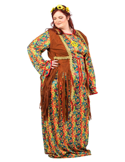 Dlhé kostýmy hippie s strapcami plus veľkosť pre ženy