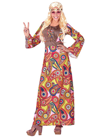 Hippie viacfarebné hippie šaty kostýmy žena