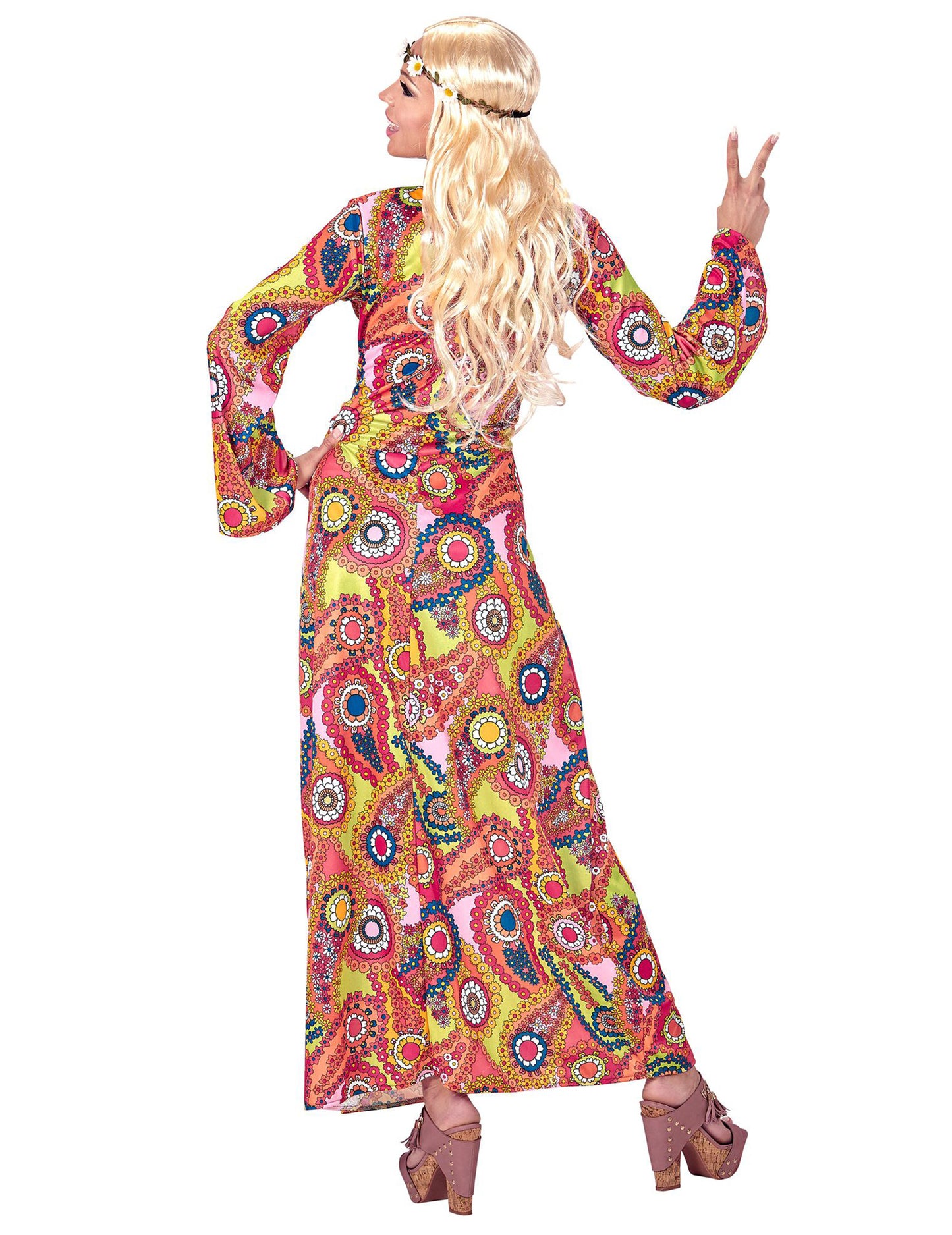 Hippie viacfarebné hippie šaty kostýmy žena