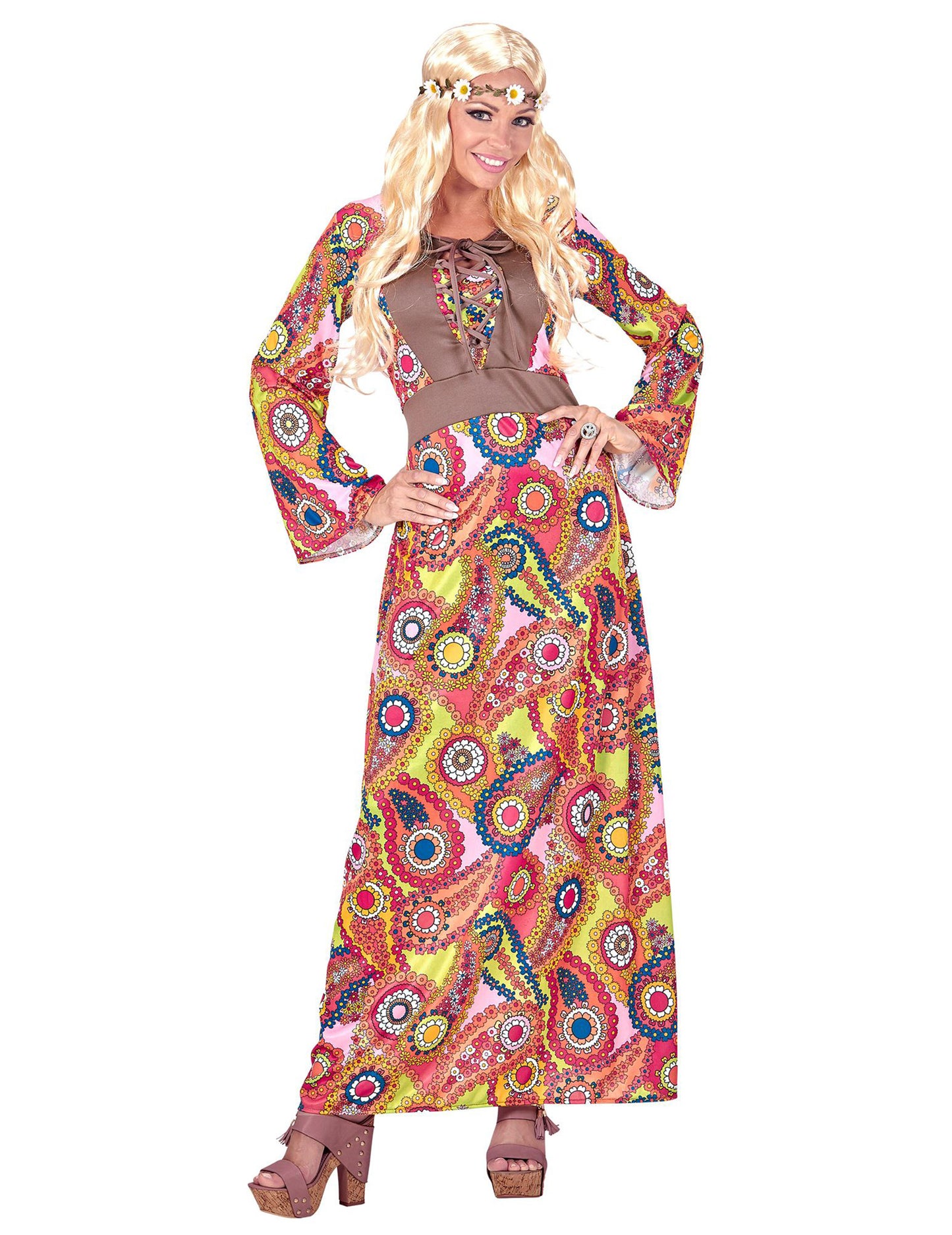 Hippie viacfarebné hippie šaty kostýmy žena