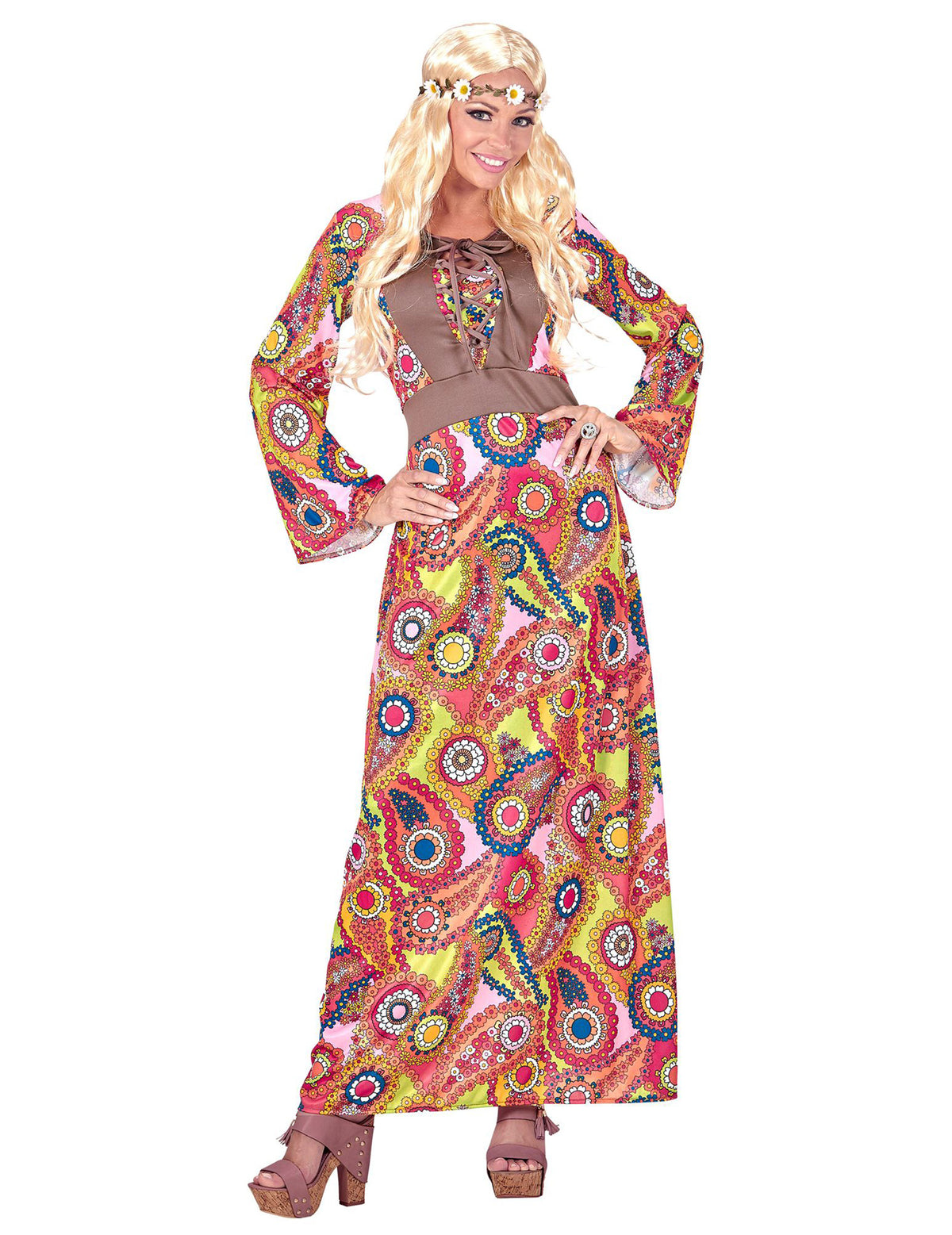 Hippie viacfarebné hippie šaty kostýmy žena