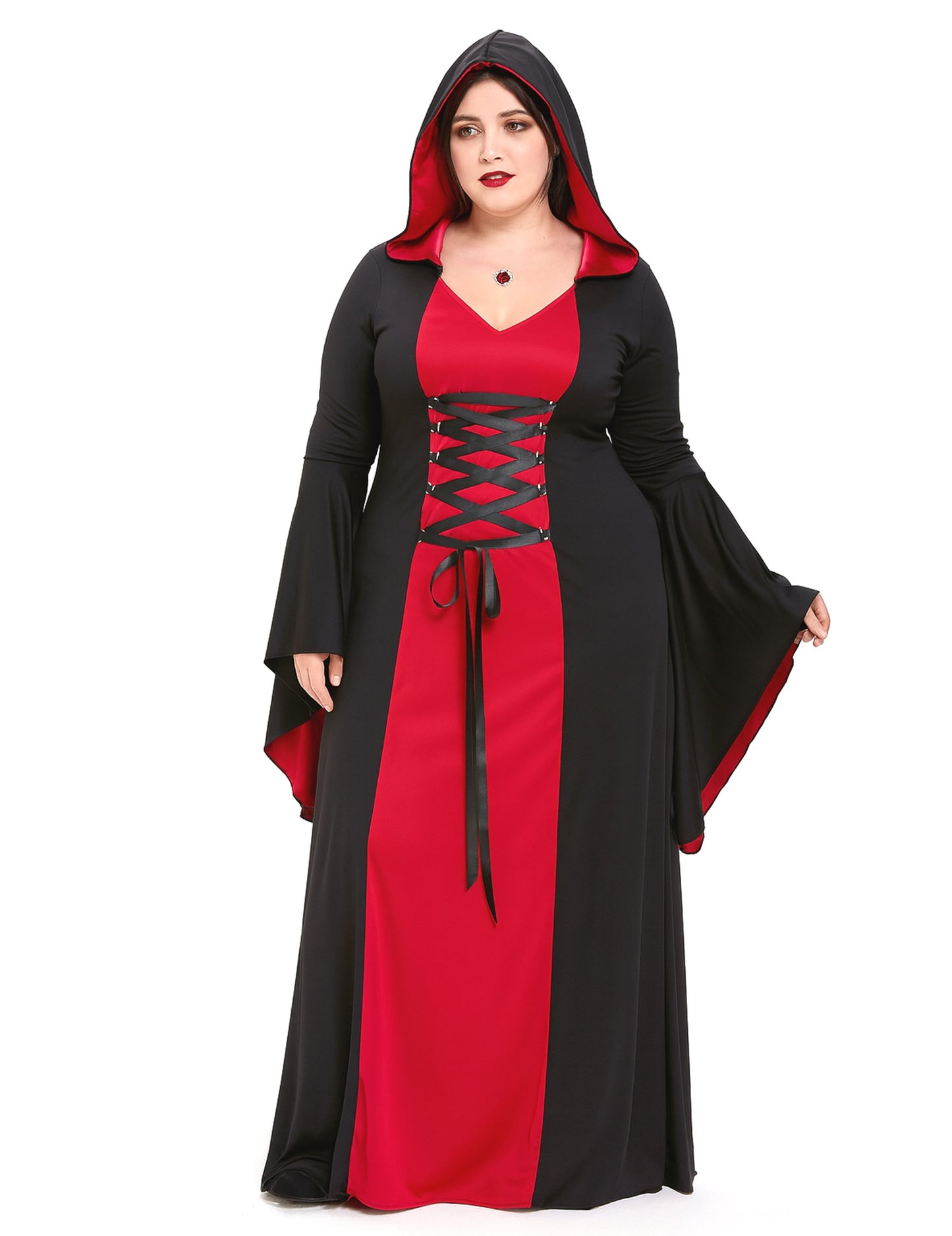 Šaty s veľkou kapucňou veľkosti ženy