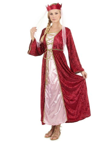 Červená maskovanie stredovekej kráľovnej ženy