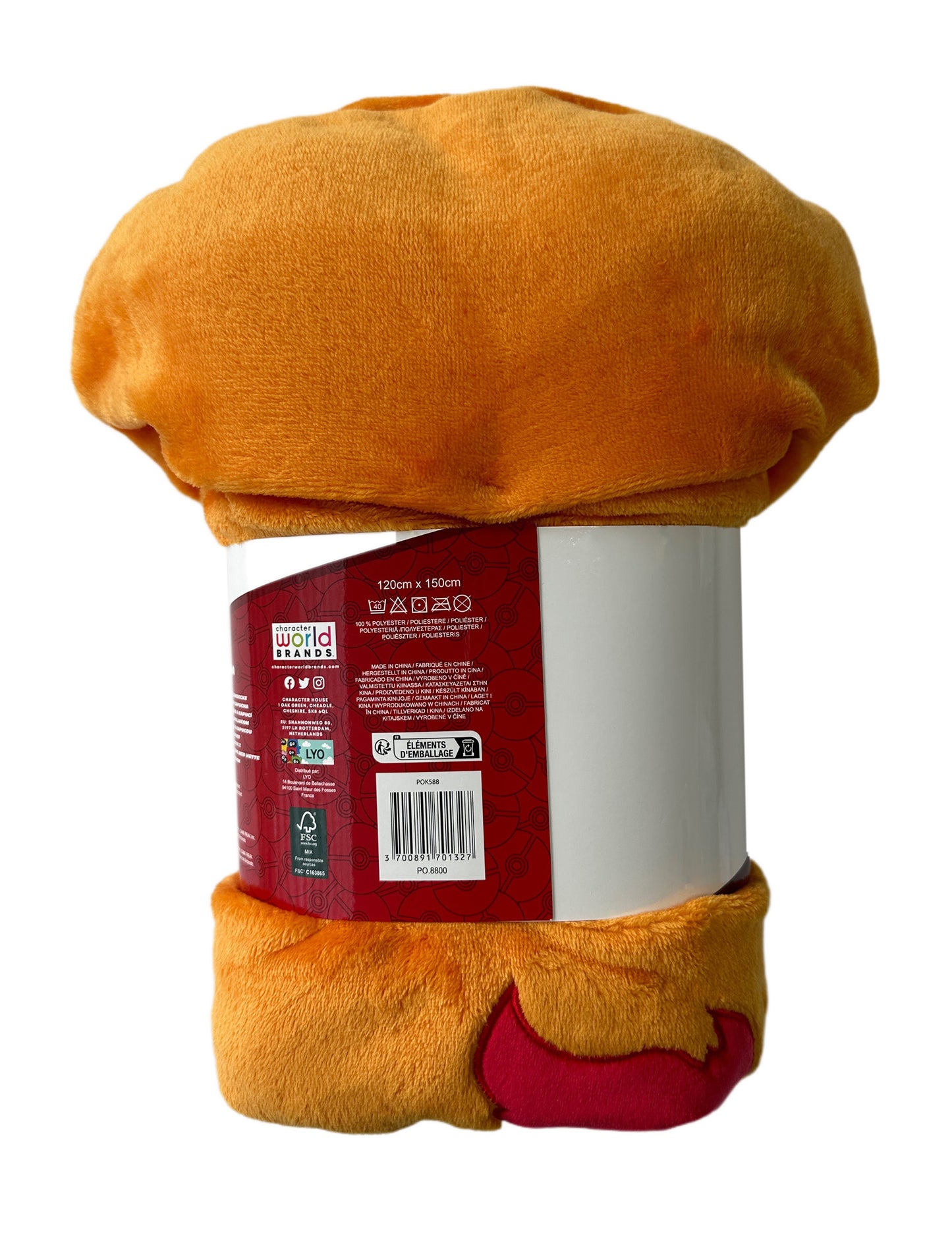 Kostým Salamèche detský polarový pléd s kapucňou Pokémon™ 