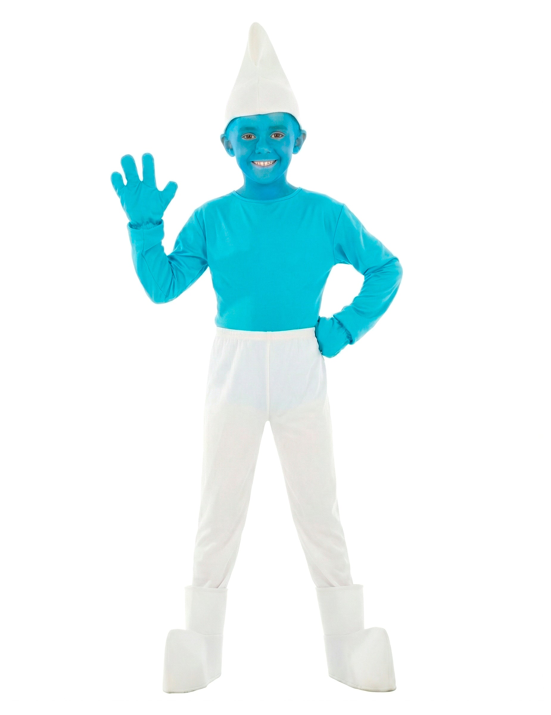 Déguisement Schtroumpf™ pour enfant bleu et blanc avec bonnet et gants