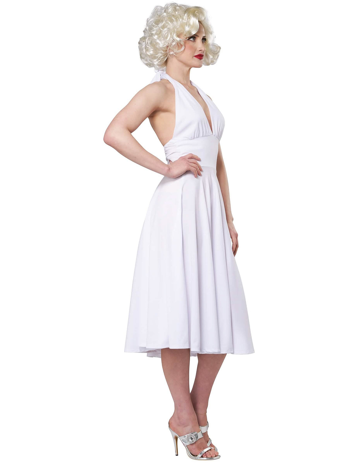 Bočný pohľad na sexi kostým Marilyn