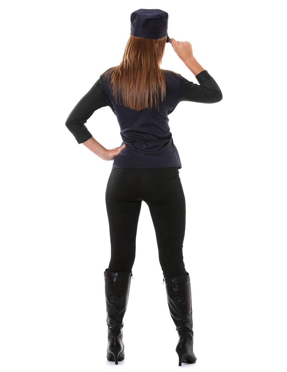 Vue de dos du déguisement sexy SWAT pour femme
