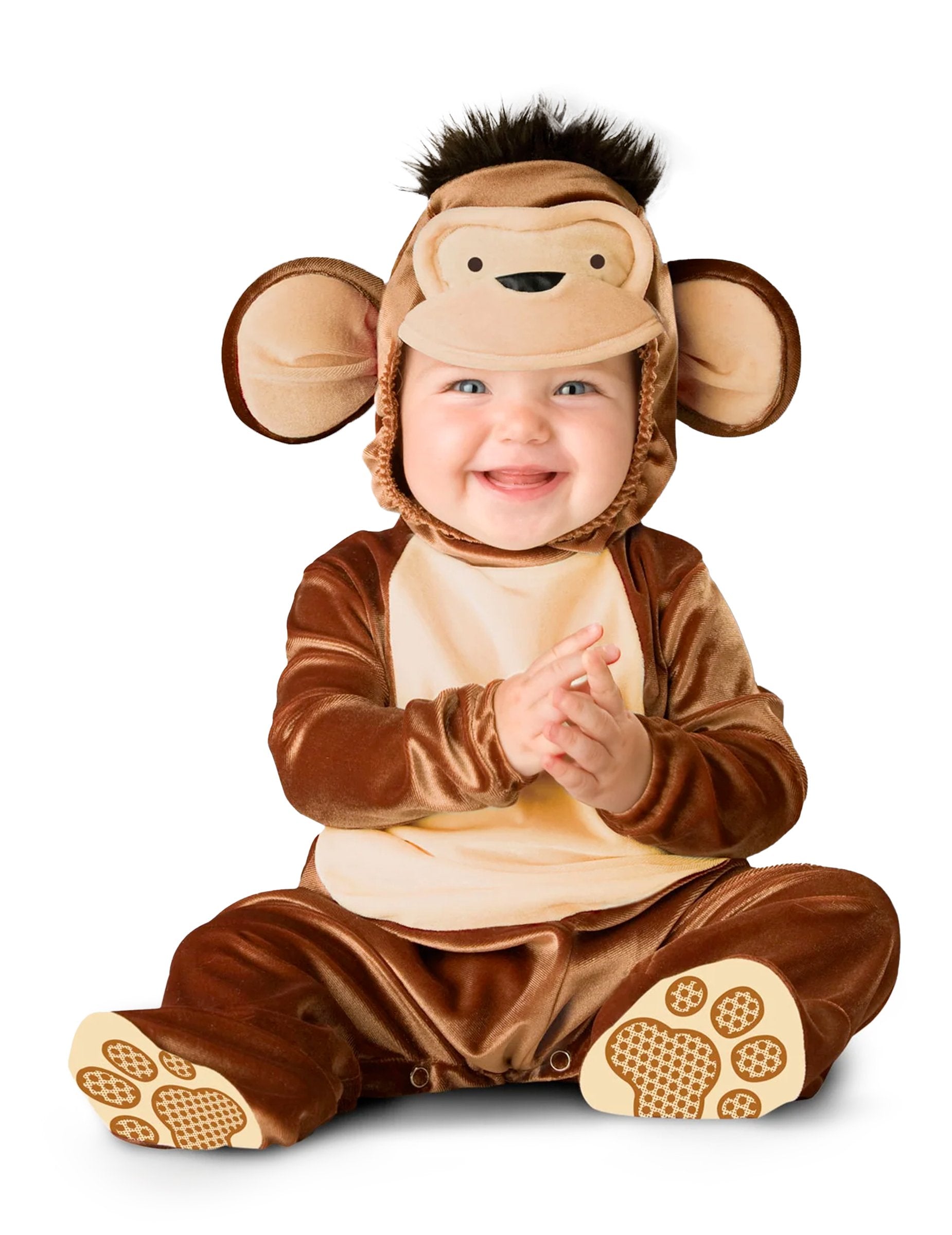 Déguisement de singe pour bébé marron et beige classique