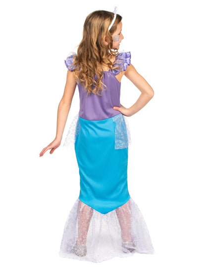 Vue de dos du déguisement sirène pour fille