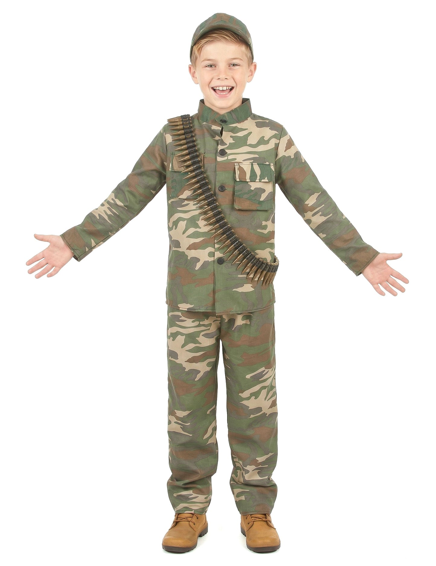 Vue de face du déguisement de soldat pour garçon
