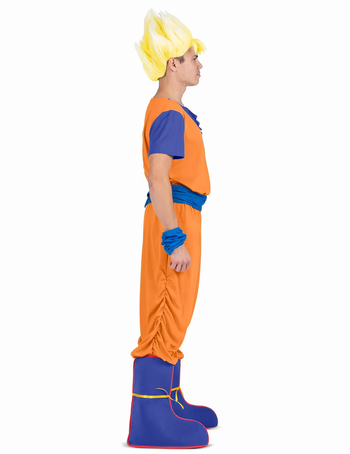 Vue de profil du déguisement Son Goku Dragon Ball Z pour adulte