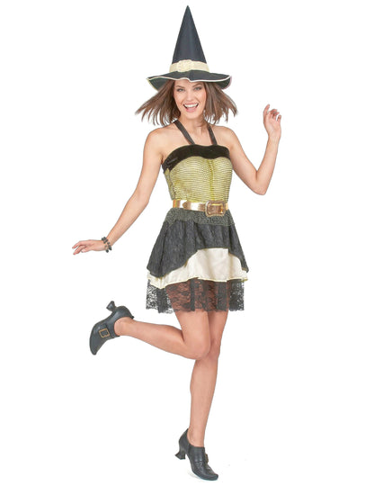 Zasahovanie zlatej čarodejnice Halloween