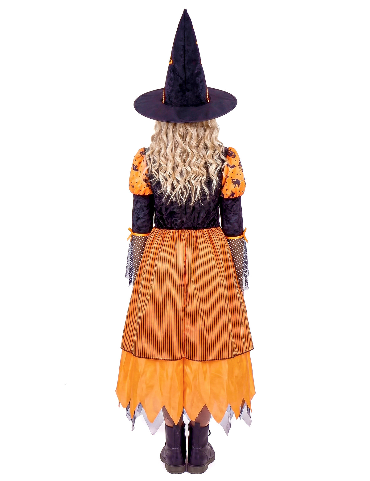 Oranžová halloweenská čarodejnica maskovanie