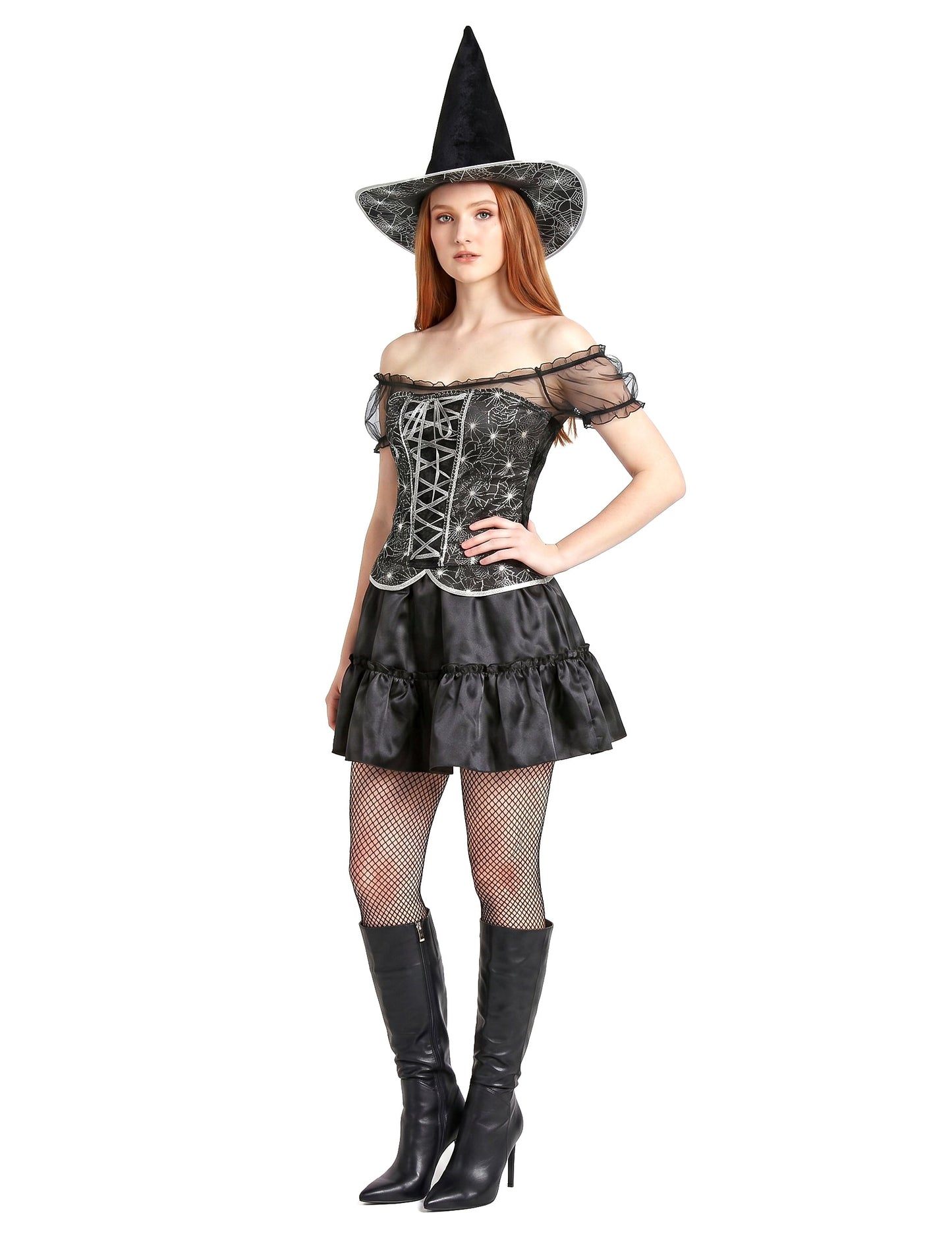 Sexy čarodejnica maskovanie s Halloweenským ženským živôtikom