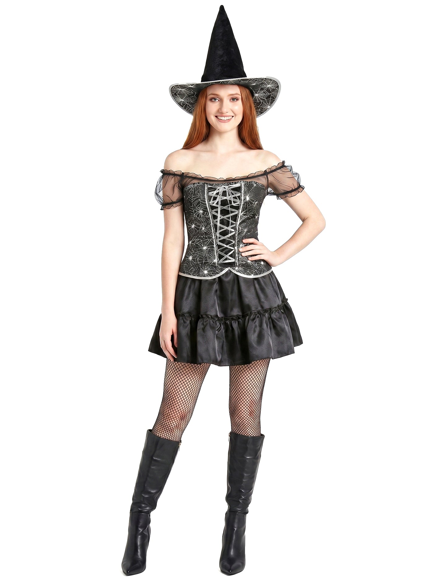 Sexy čarodejnica maskovanie s Halloweenským ženským živôtikom