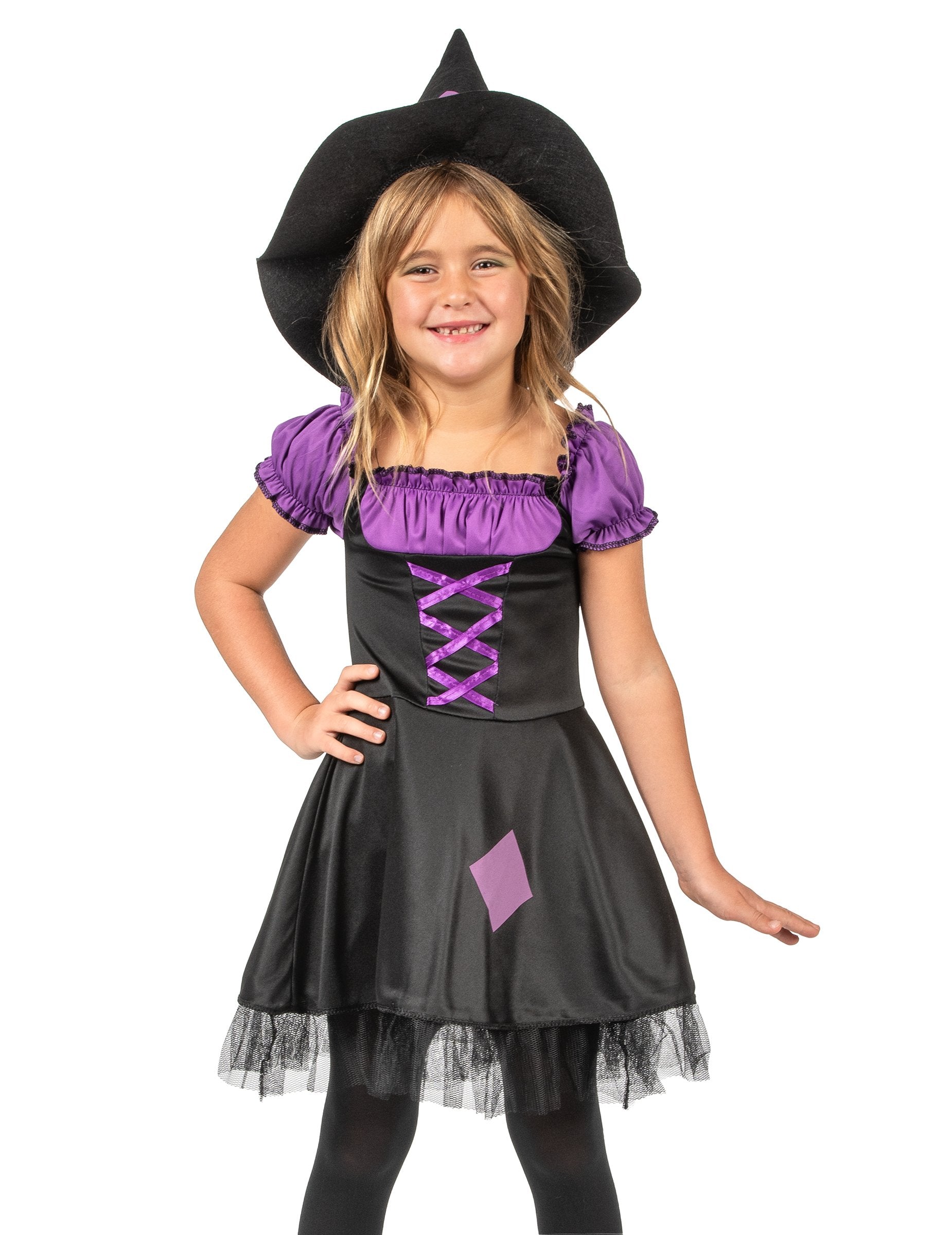Detaily trupu a klobúka kostýmu čarodejnice pre dievčatá
