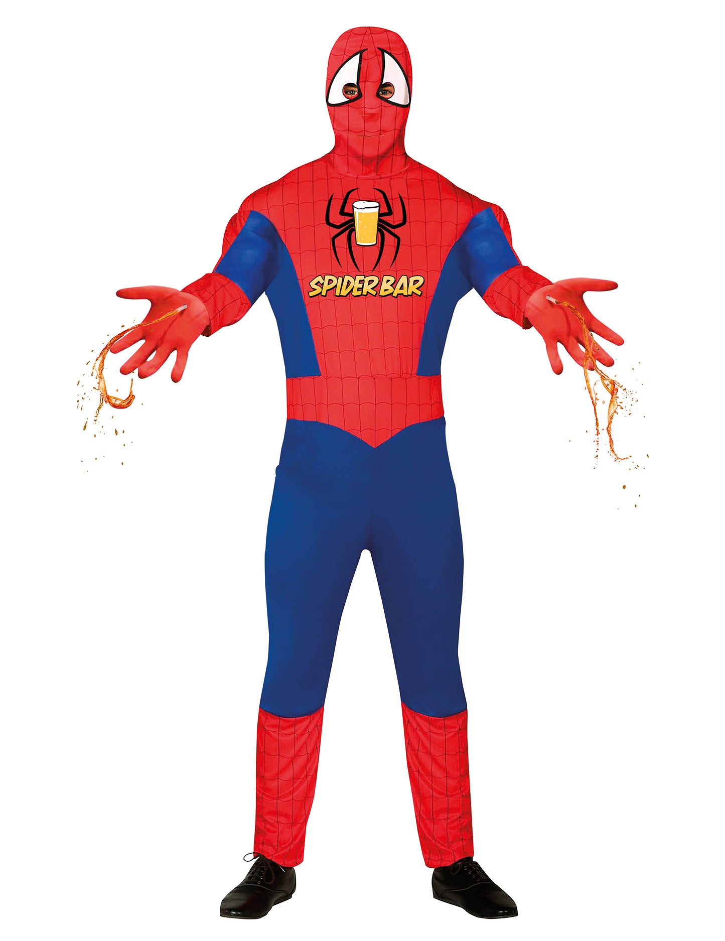 Kostým Spiderbara pre dospelých s odpaľovačom tekutín
