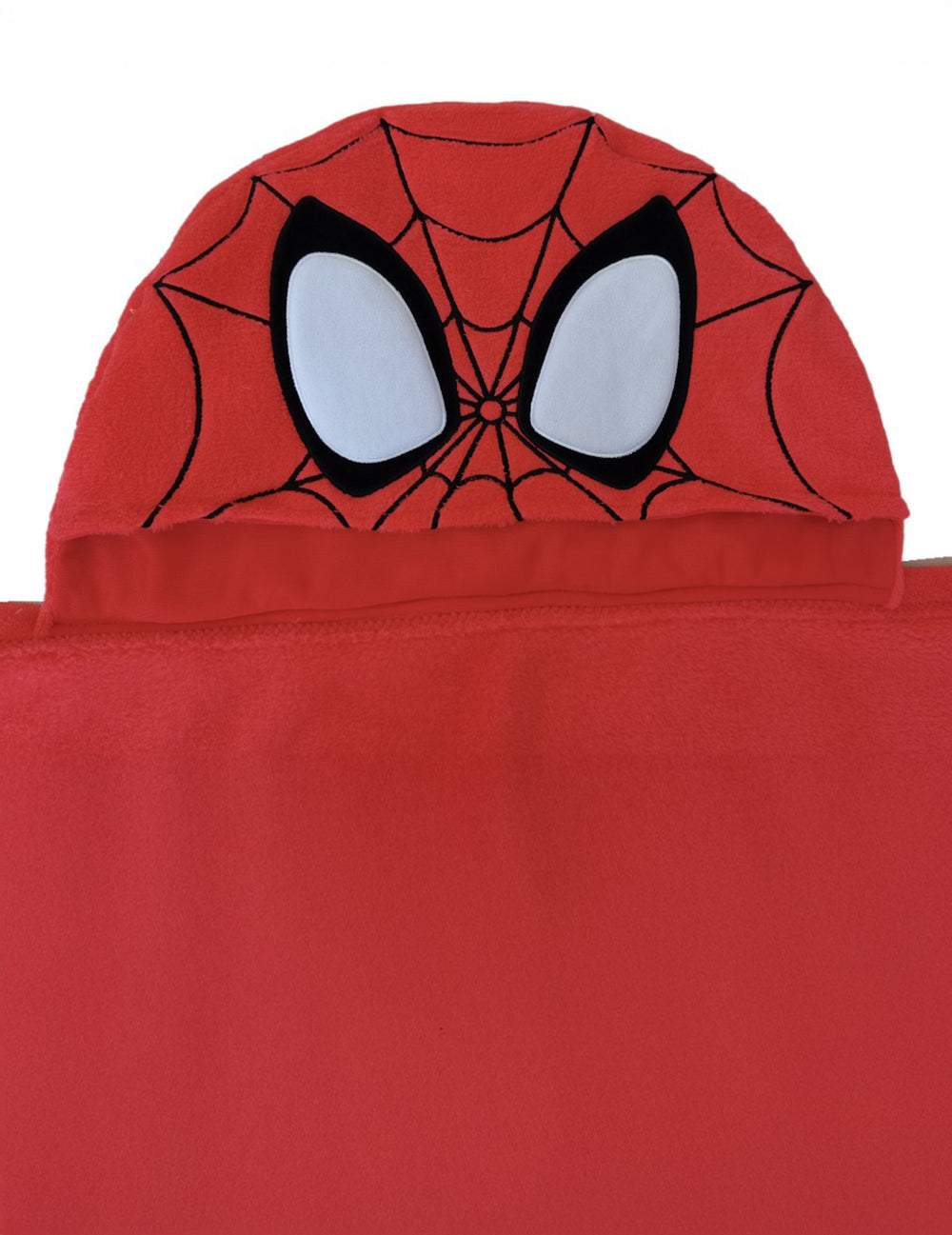 Détail des yeux de la capuche du déguisement plaid polaire à capuche Spidey et ses Amis