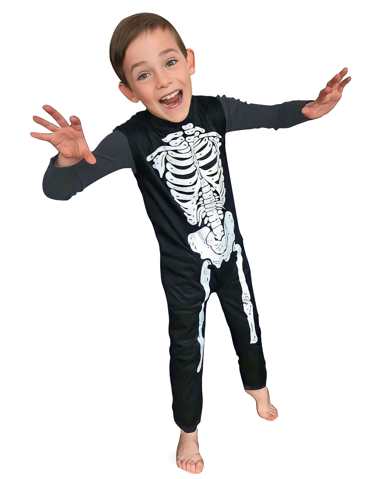 Déguisement de squelette classique pour enfant noir et blanc