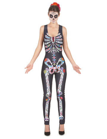 Skeleton dia de los muertos žena maskovanie