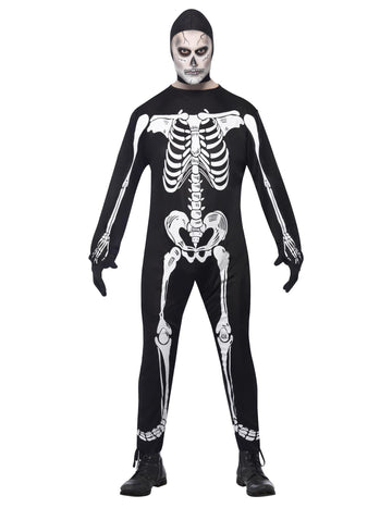 Kostým pre kostru mužov s kapucňou Halloween