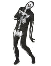 Déguisement de squelette Halloween pour homme noir et blanc