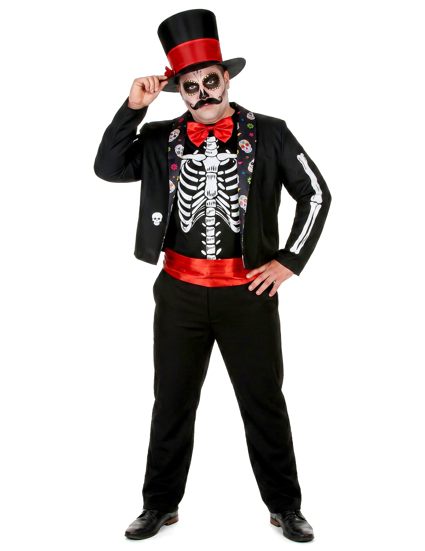 Skeleton Masguise Dia de los Muertos mužov mužov mužov