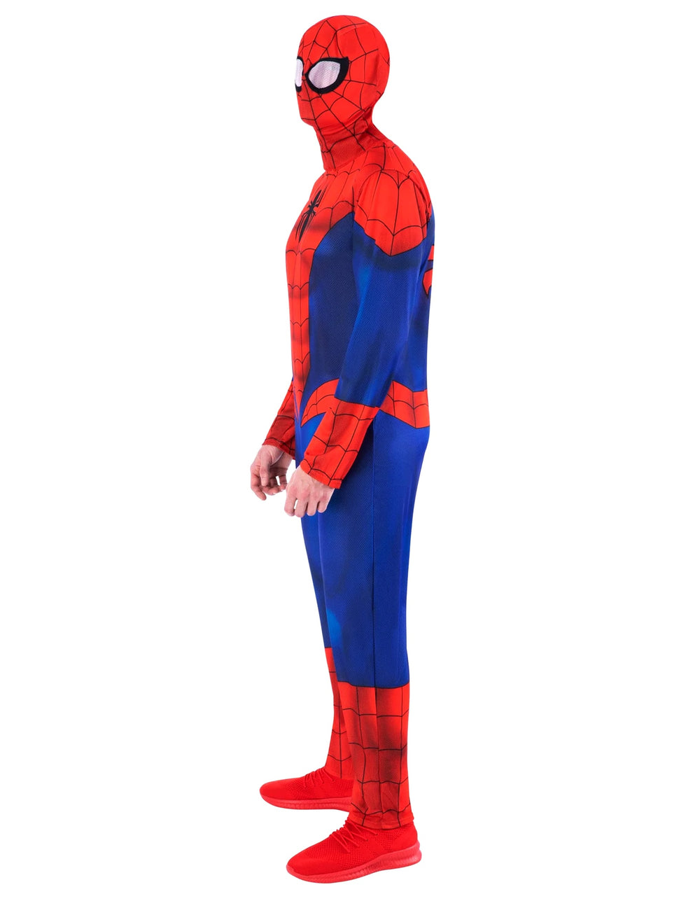 Vue de profil du déguisement standard Spiderman pour adulte