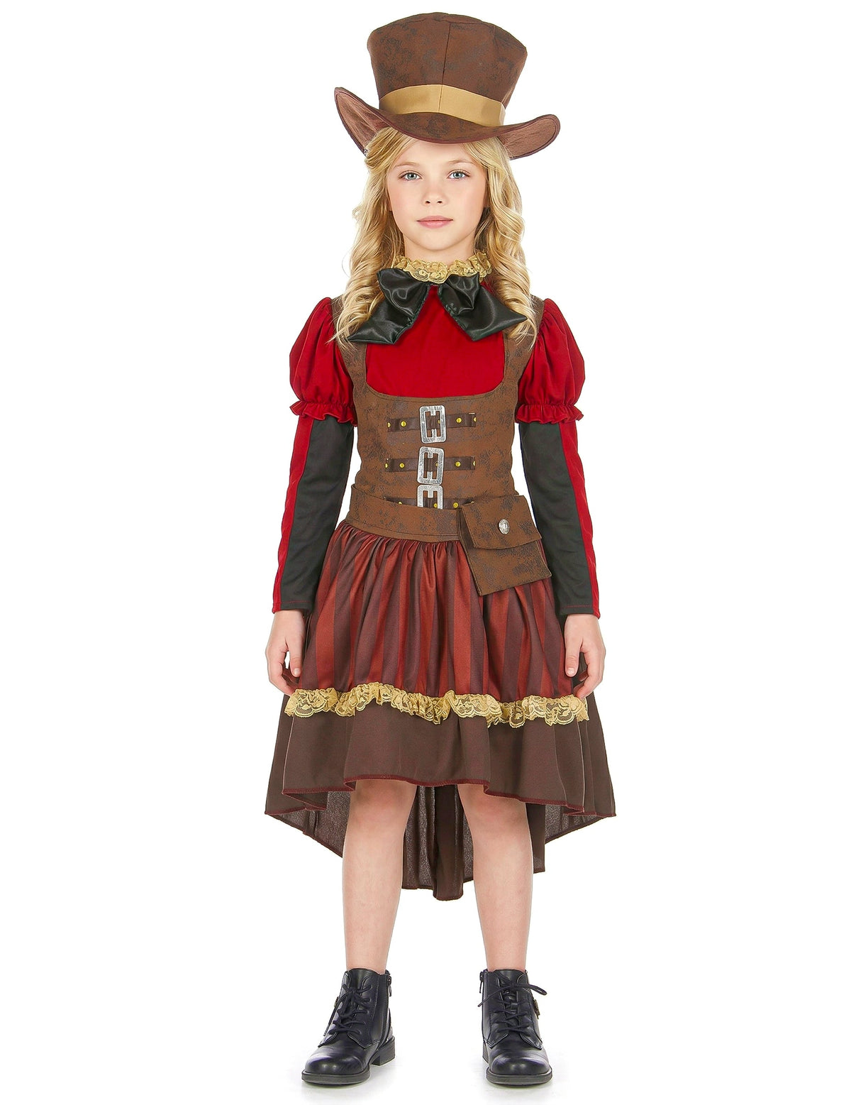 Vue d'ensemble du déguisement steampunk luxe pour fille