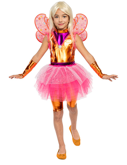 Déguisement Stella Winx™ pour fille orange et rose avec ailes