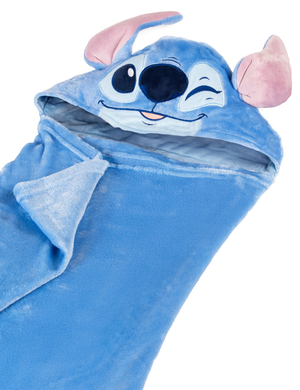 Détail de la capuche avec clin d'œil du déguisement plaid polaire à capuche Stitch